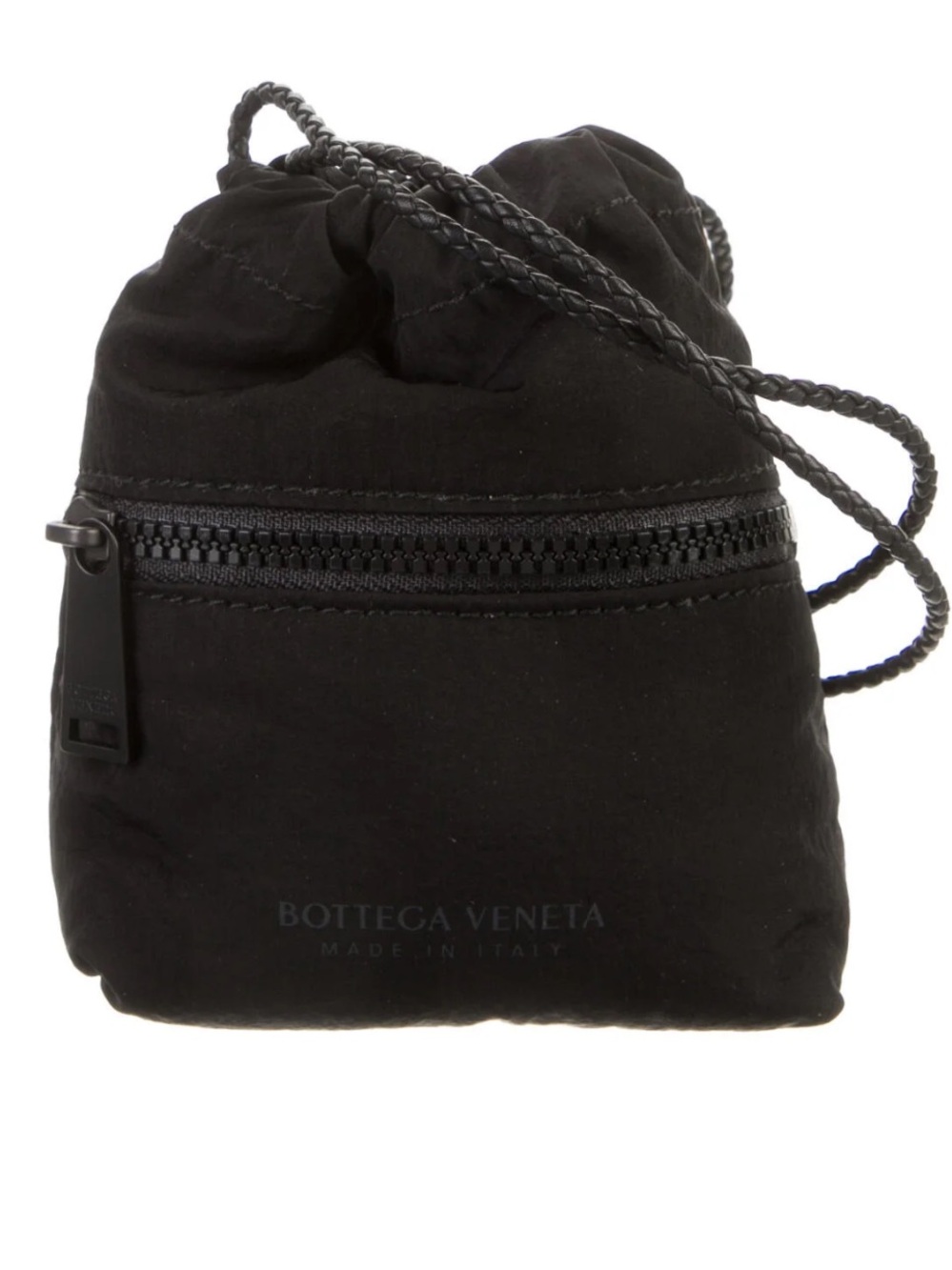 Bottega Veneta Black Drawstring Pouch with Braided Cord